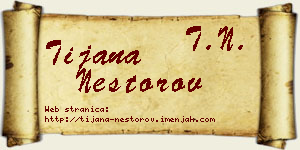 Tijana Nestorov vizit kartica